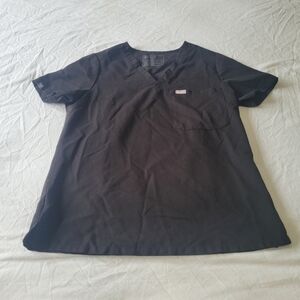 FIGS Catarina One Pocket Scrub Top Womens Size Medium Black Medical Dental